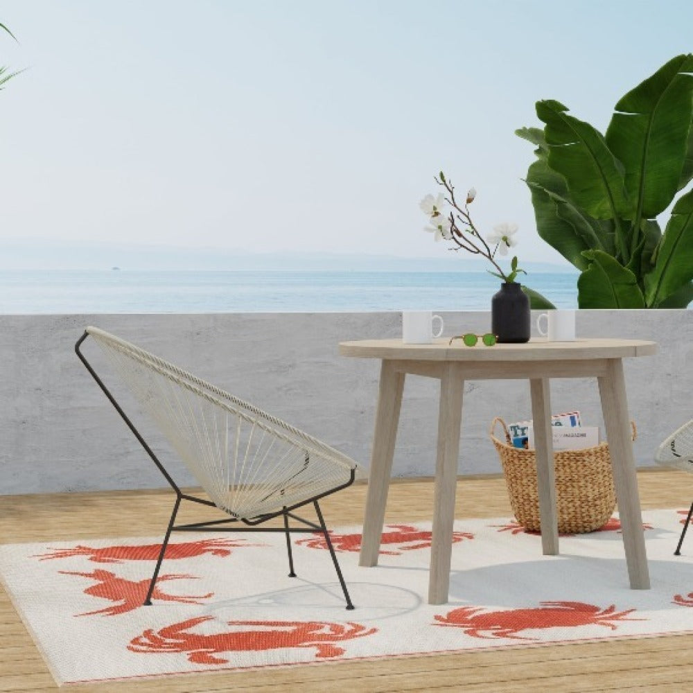 Crab Orange &amp; Cream Outdoor Mat