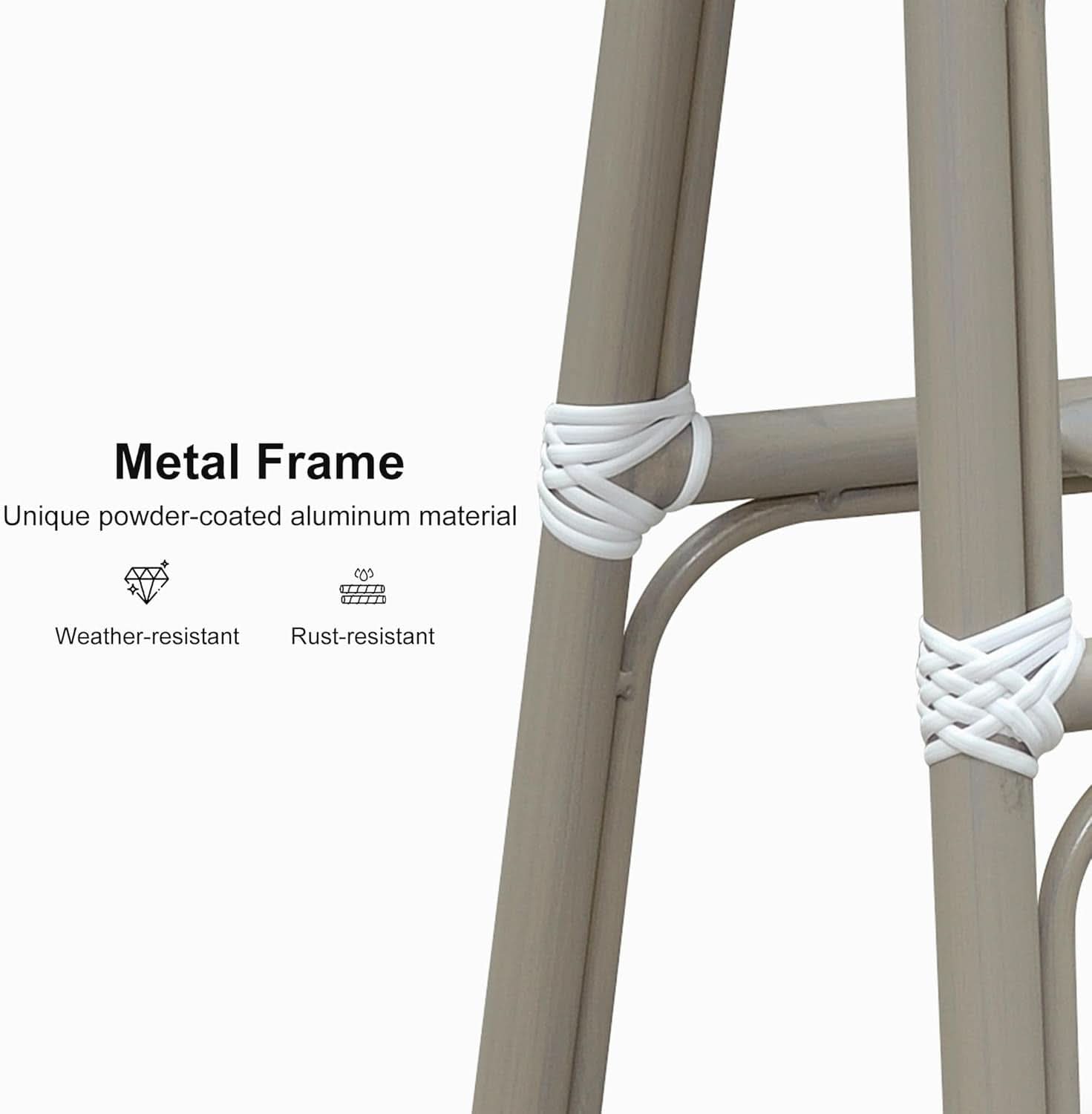 French Style Indoor/Outdoor Bar Stools - Set Of 2, White