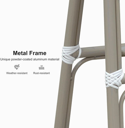 French Style Indoor/Outdoor Bar Stools - Set Of 2, White