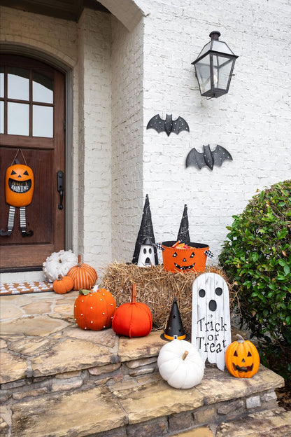 Orange Jack-O-Lantern Pumpkin Candy Door Hanger