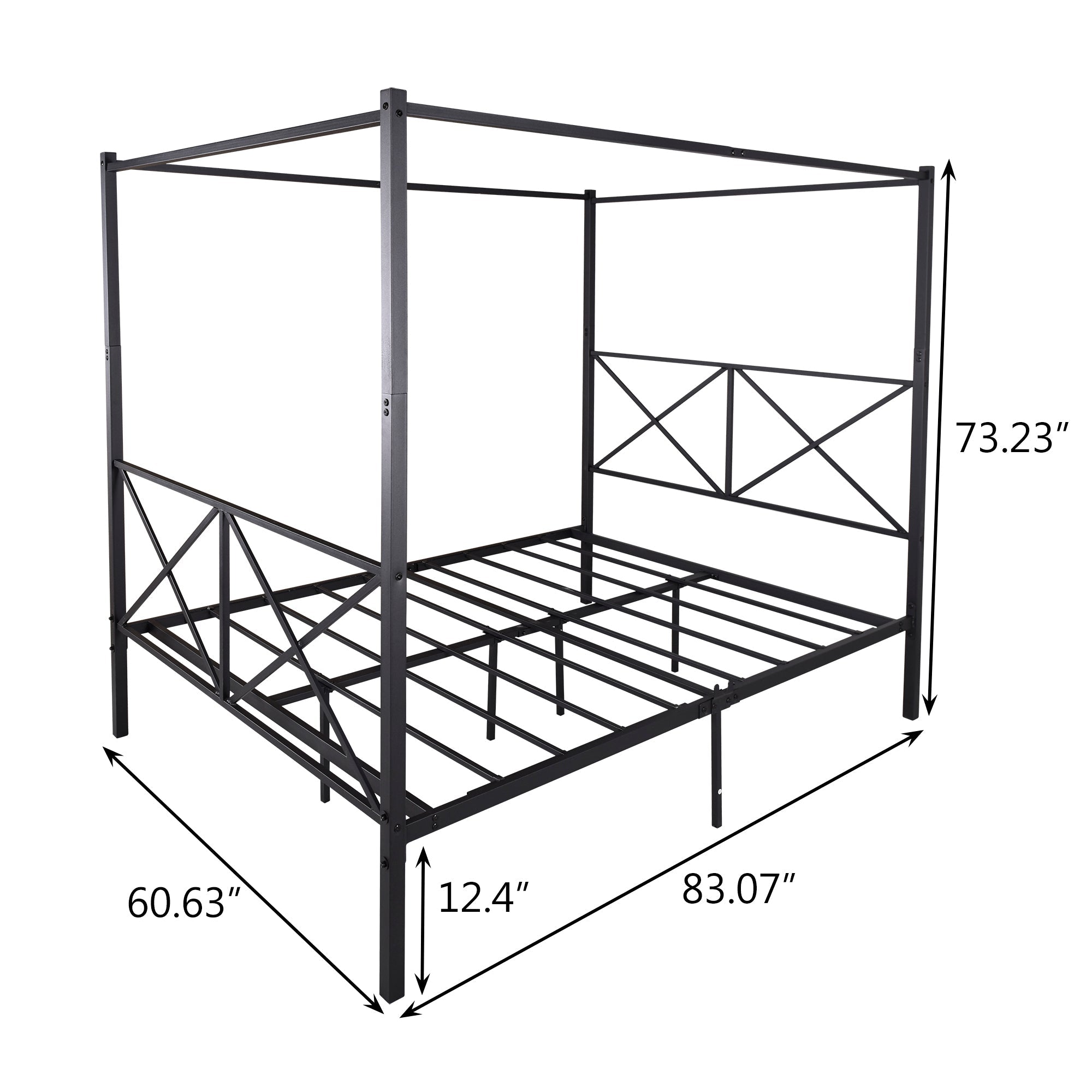 Metal Canope Bed Frame - Queen