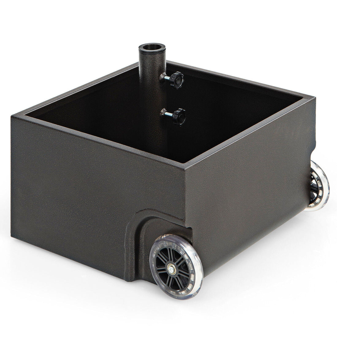 150 Pounds Patio Umbrella Base/Stand/Planter w/ Wheels in Black or Brown