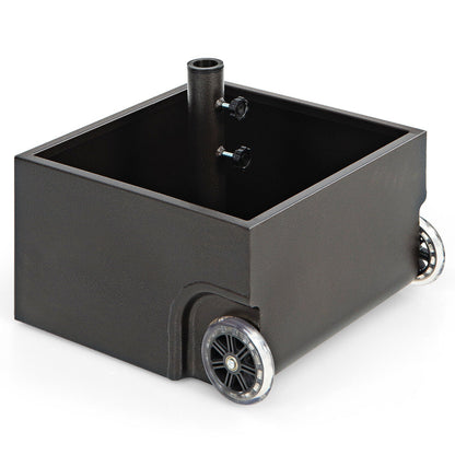150 Pounds Patio Umbrella Base/Stand/Planter w/ Wheels in Black or Brown