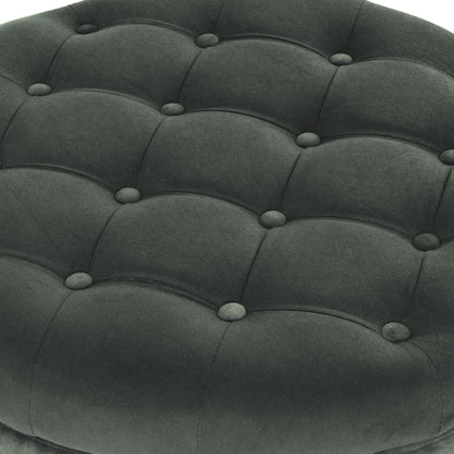 Handcrafted Loden Green Velvet Storage Ottoman