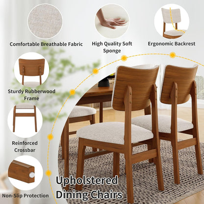 Solid Wood Dining Set For Small Spaces  - 5 Pc Set