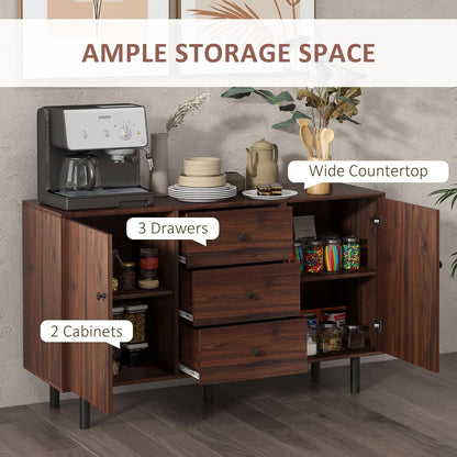 Rustic Brown Sideboard Buffet Cabinet With Three Drawers