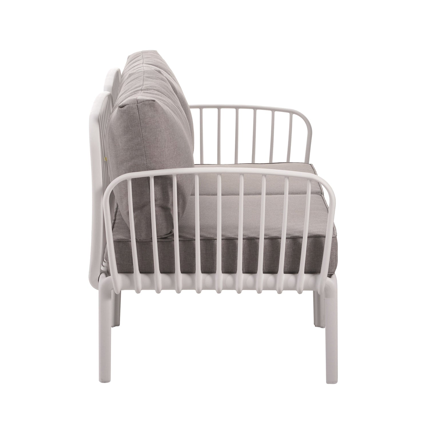 3 Piece Patio Conversation Set - White &amp; Gray