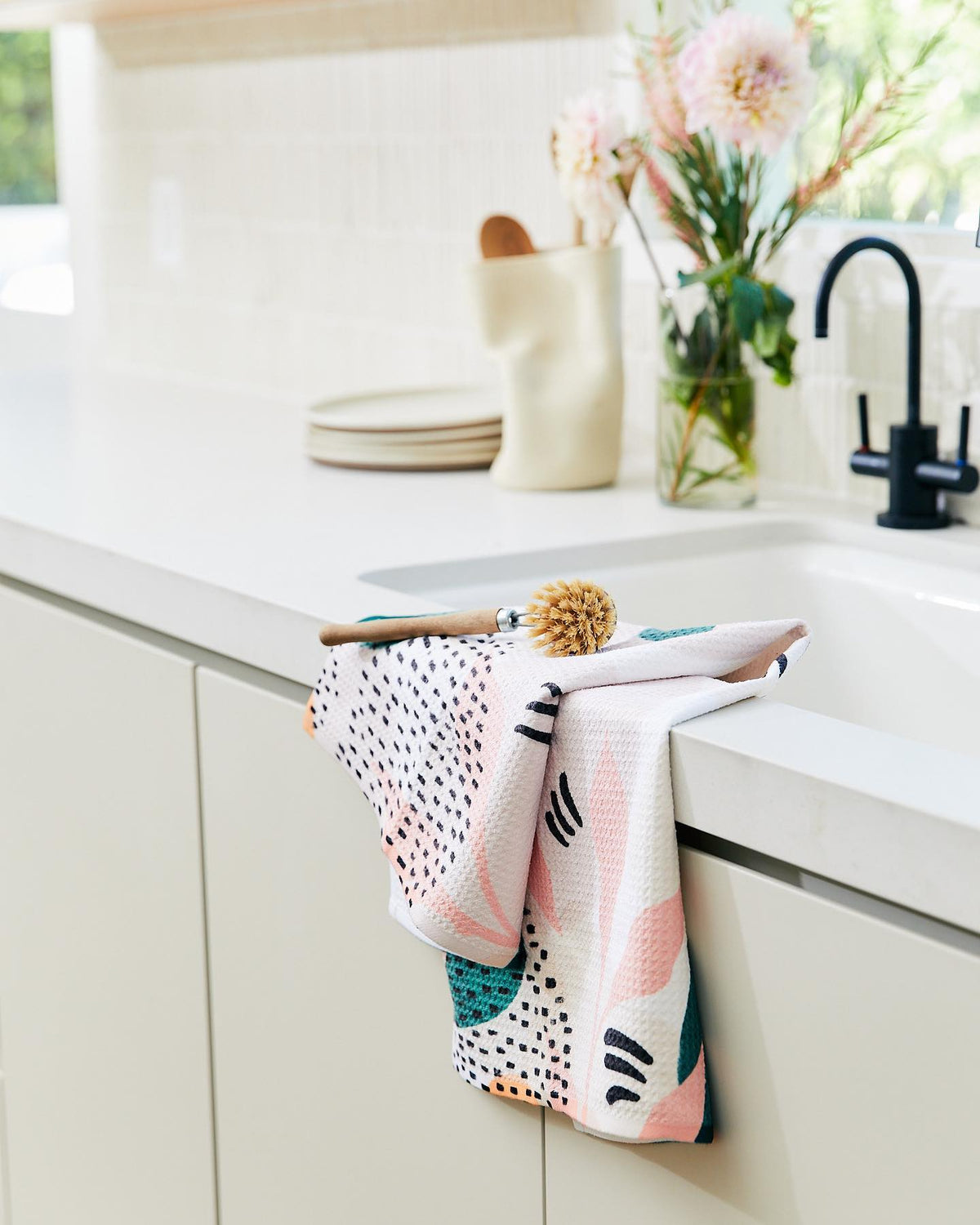 Halloween Is Here Geometry Tea Towel
