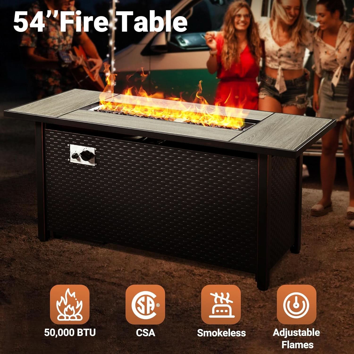 10 Piece Outdoor Patio Set with Fire Pit - Celadon