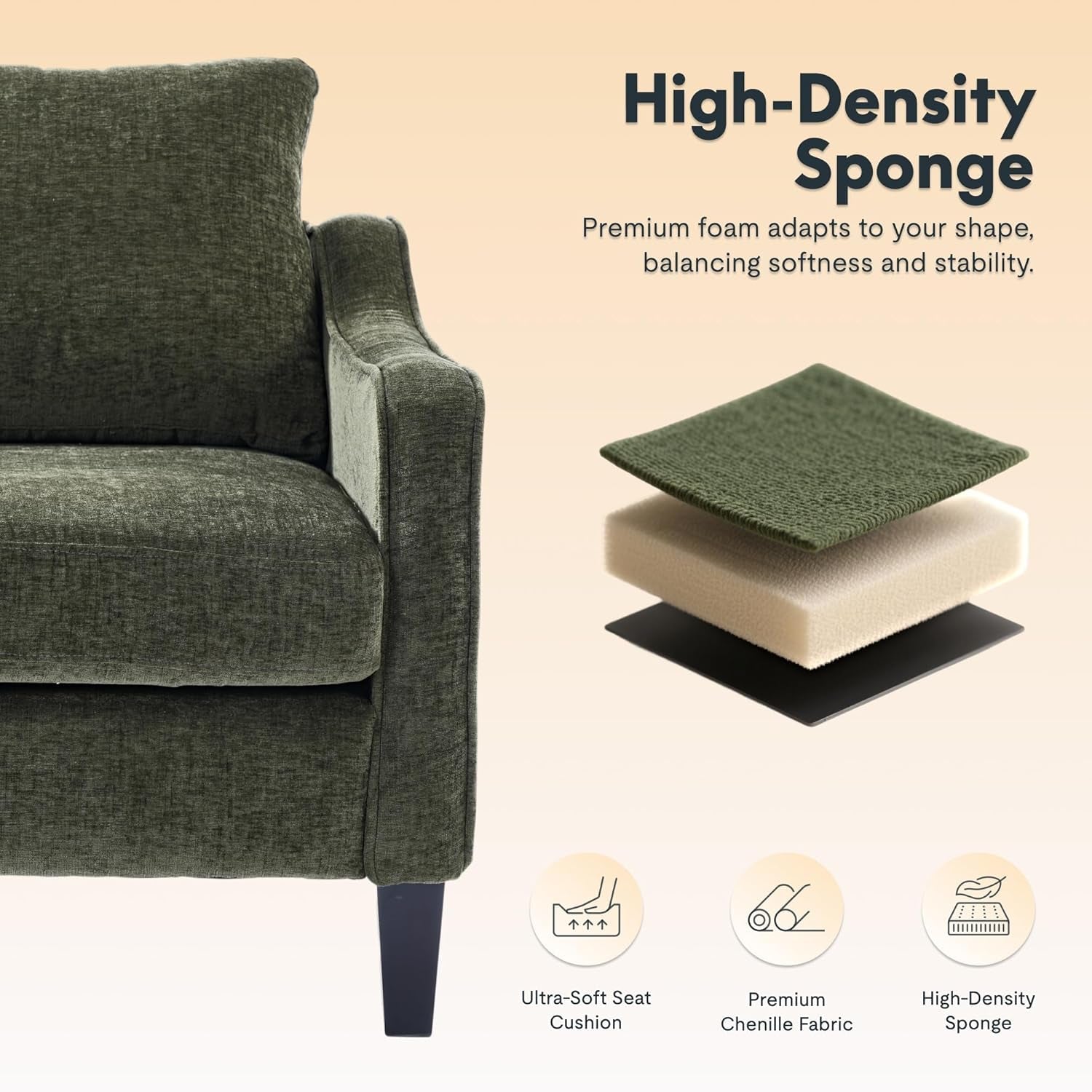 Green Chenille Armchair