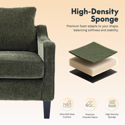 Green Chenille Armchair