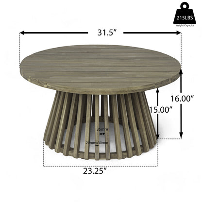 Outdoor Acacia Wood Coffee Table - Grey