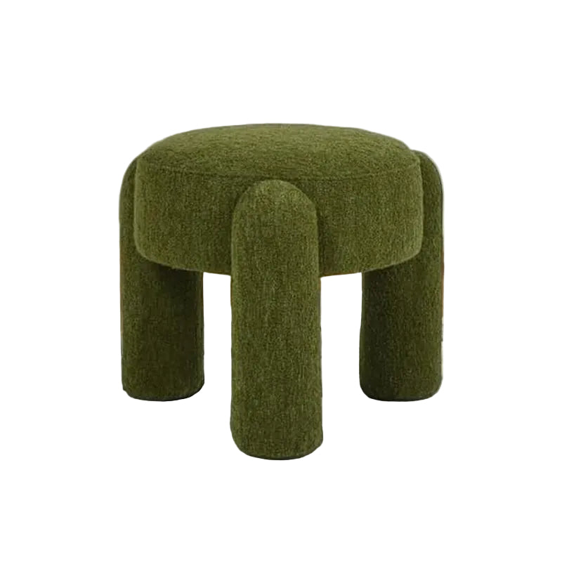 Hugo Rounded Ottoman in Moss Green