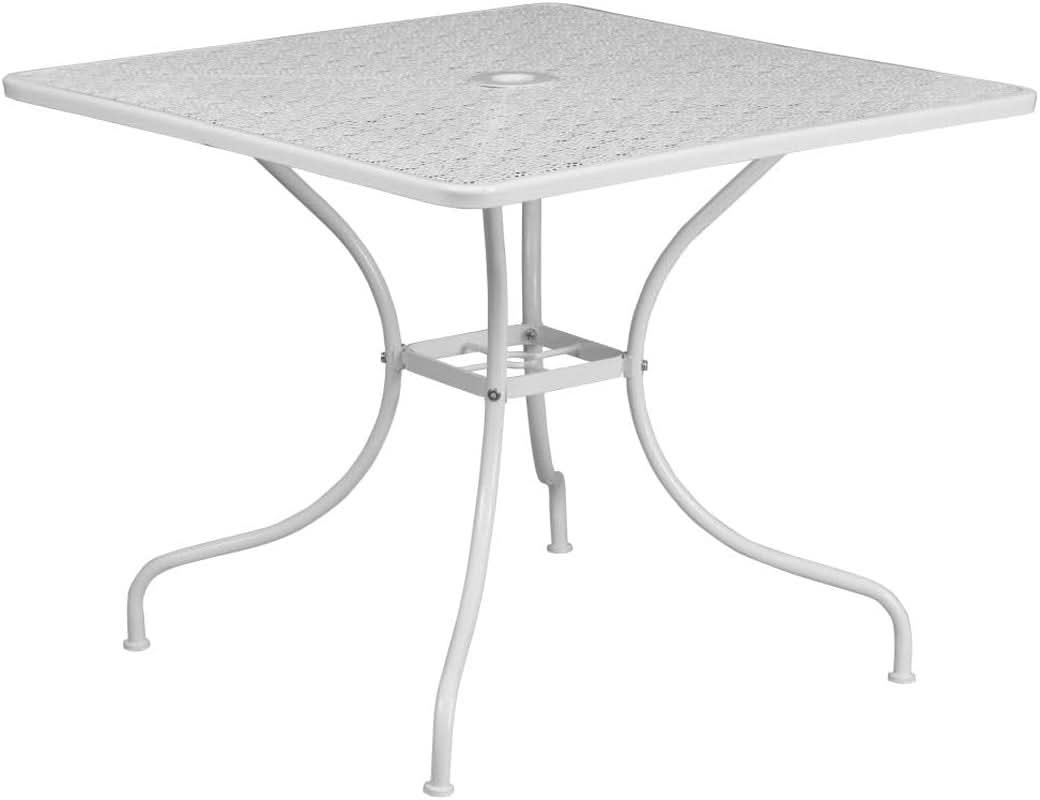 5 Piece White Metal Dining Set