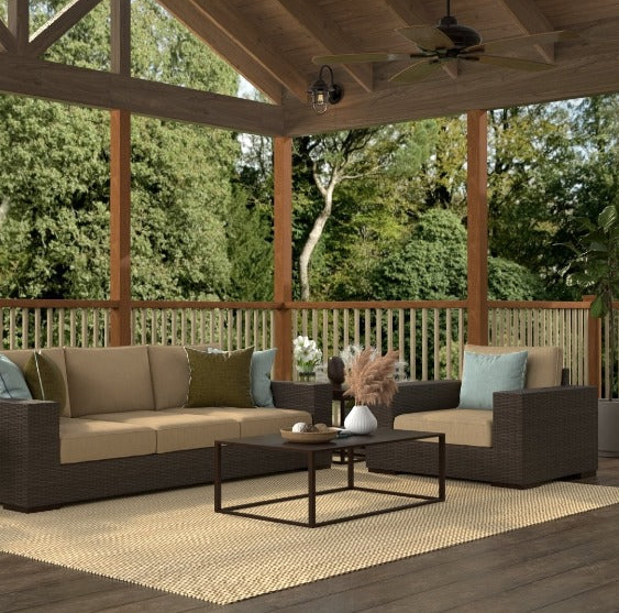 Basic Cream &amp; Brown Reversible Outdoor Mat