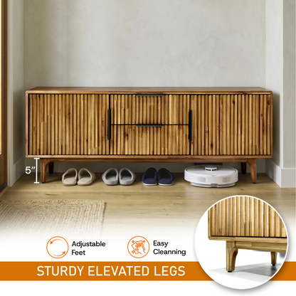 Bosk Solid Wood Storage Bench in Walnut or Natural
