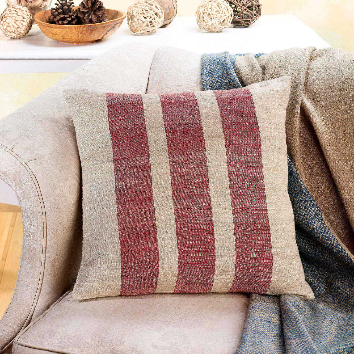 Handwoven Ahimsa Silk Pillow with Insert - 4 Colors