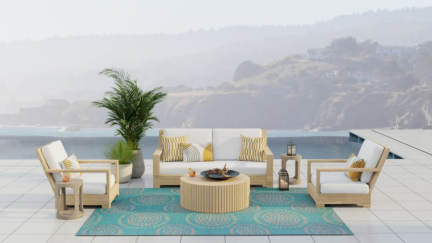 Molly Teal Outdoor Mat