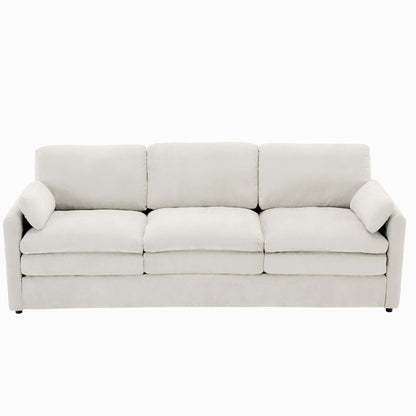 Cozy Upholstered 3-Seater Sofa with Plush Double Cushion and Ergonomic Design