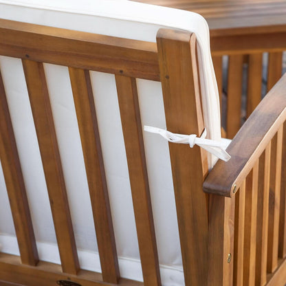 4 Piece Acacia Wood Patio Set for Outdoor Living Area