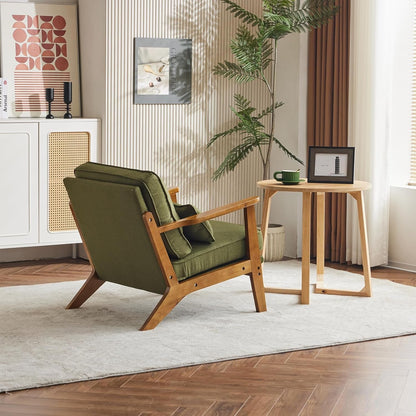 Luxury Upholstered Armchair in Olive