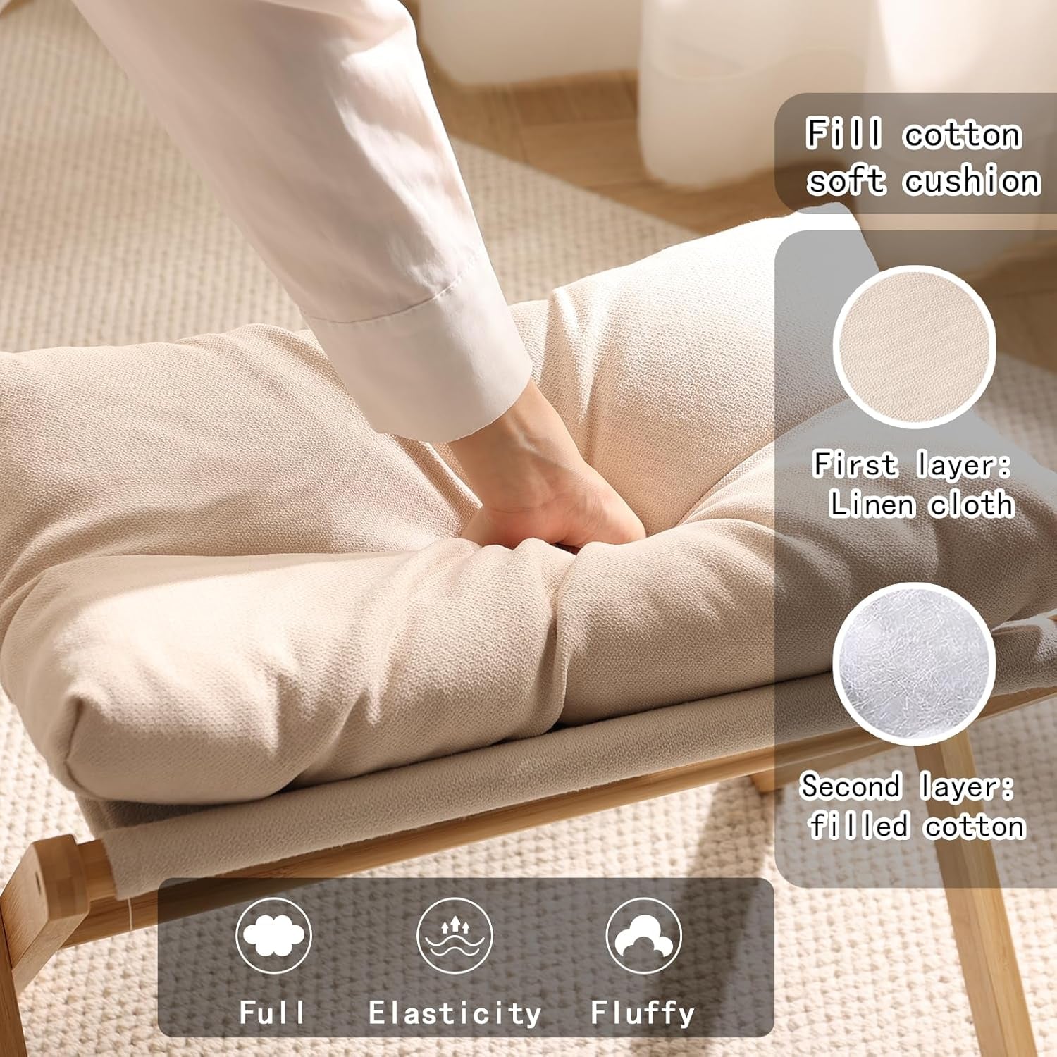 Bamboo Foldable Ottoman Foot Rest