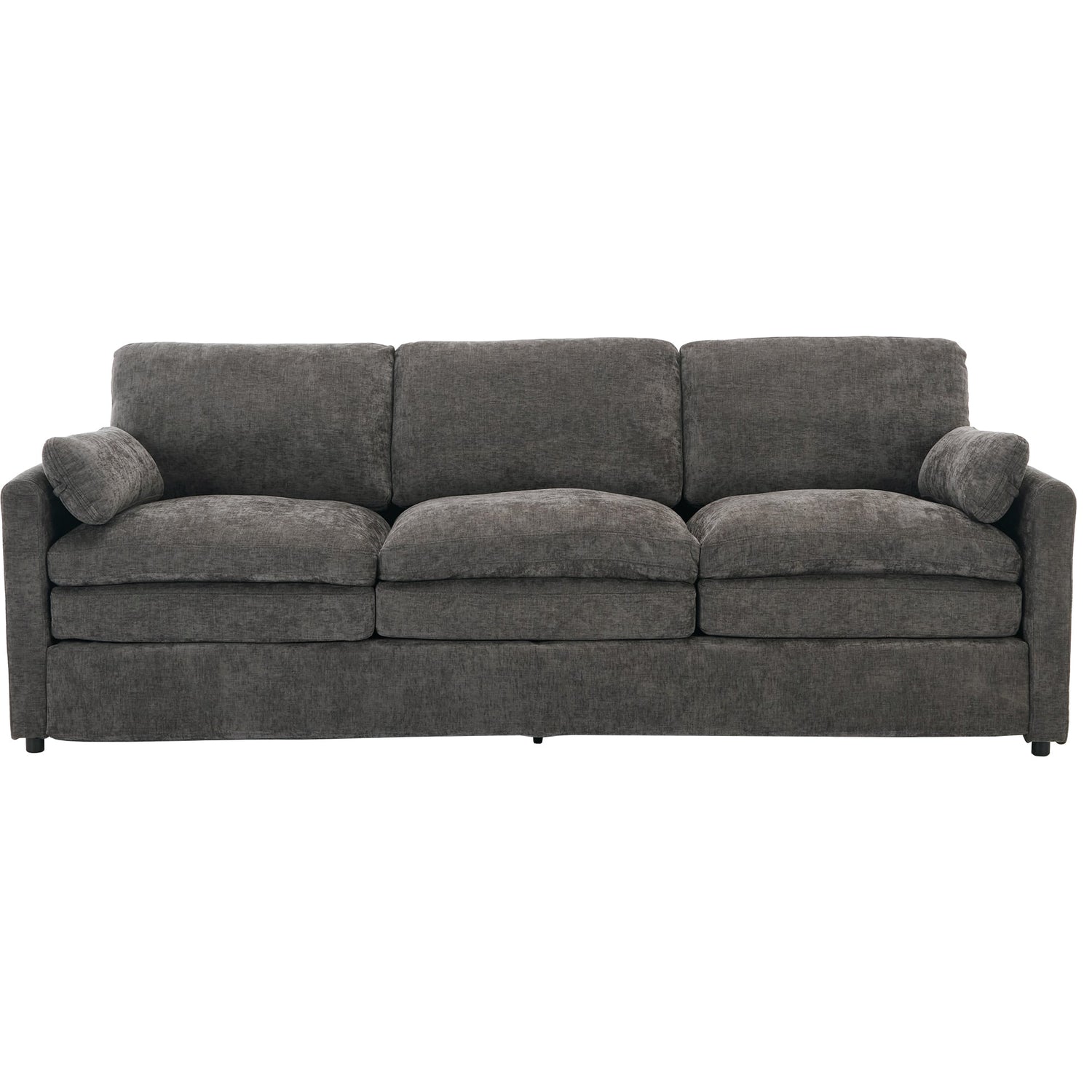 Cozy Upholstered Oversized 3-Seater Cloud Sofa in Dark Gray