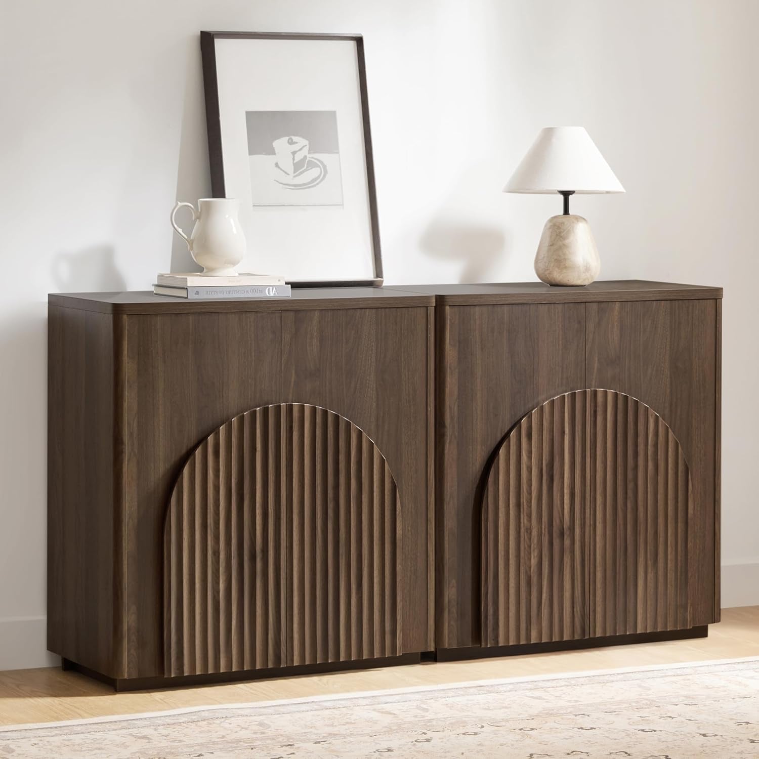Walnut Sideboard Buffet Cabinet