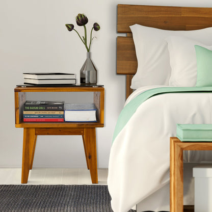 Serena Solid Acacia Wood Nightstand - 6 Colors