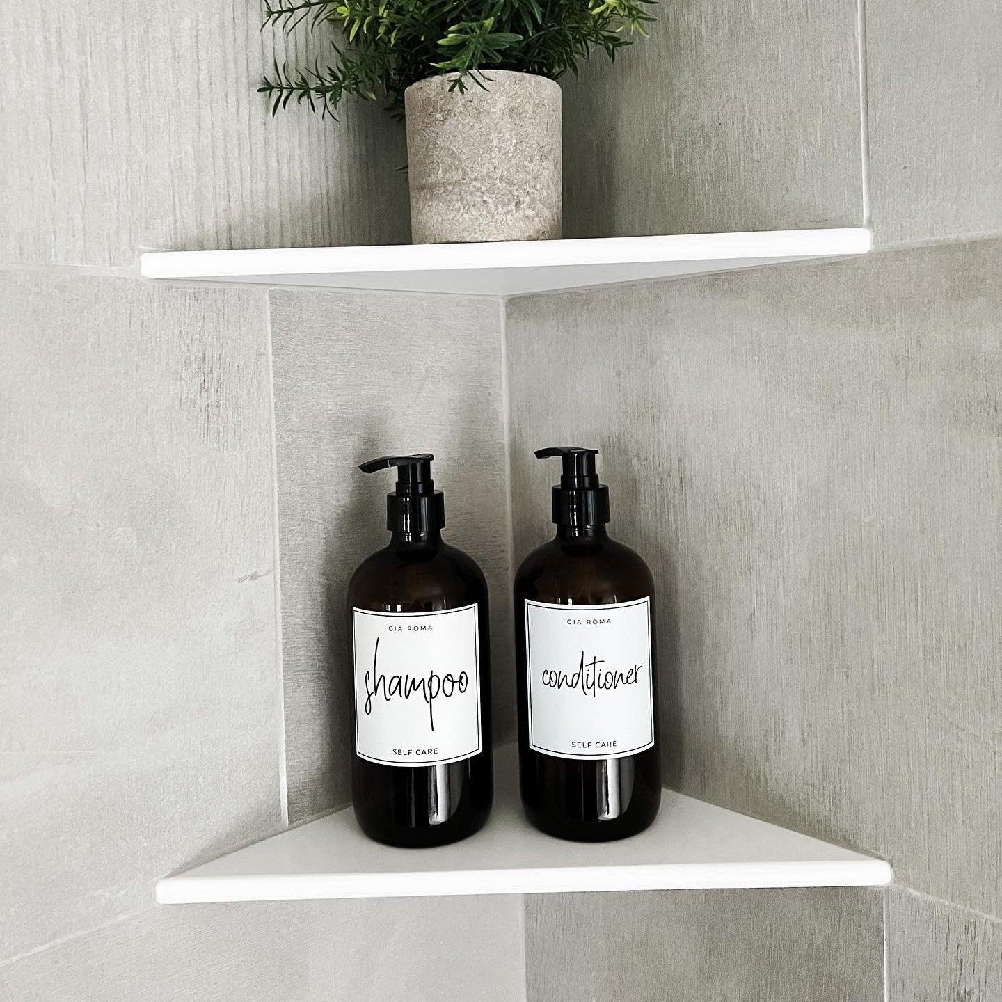 16oz Soap Bottles- Glass Amber|White Label