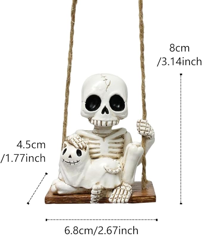 Halloween Resin Skeleton Swing Ornament