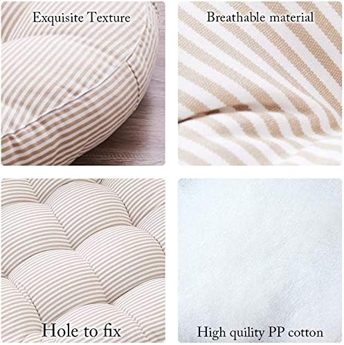 Tiita Striped Beige Round Inddoor/Outdoor Cushions - 2 pack, 22"