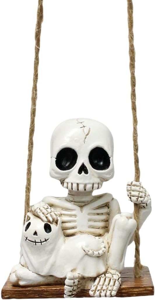 Halloween Resin Skeleton Swing Ornament