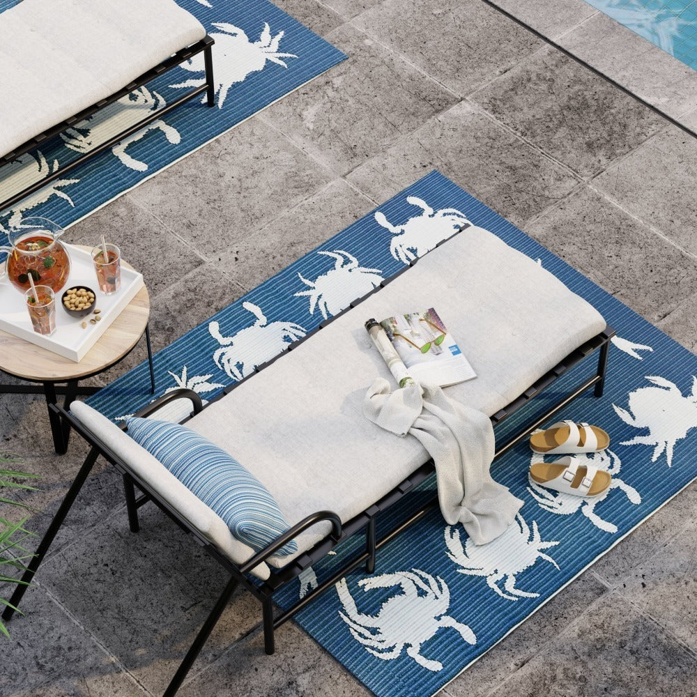 Crab Blue &amp; Teal Outdoor Mat