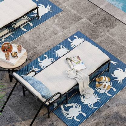 Crab Blue &amp; Teal Outdoor Mat
