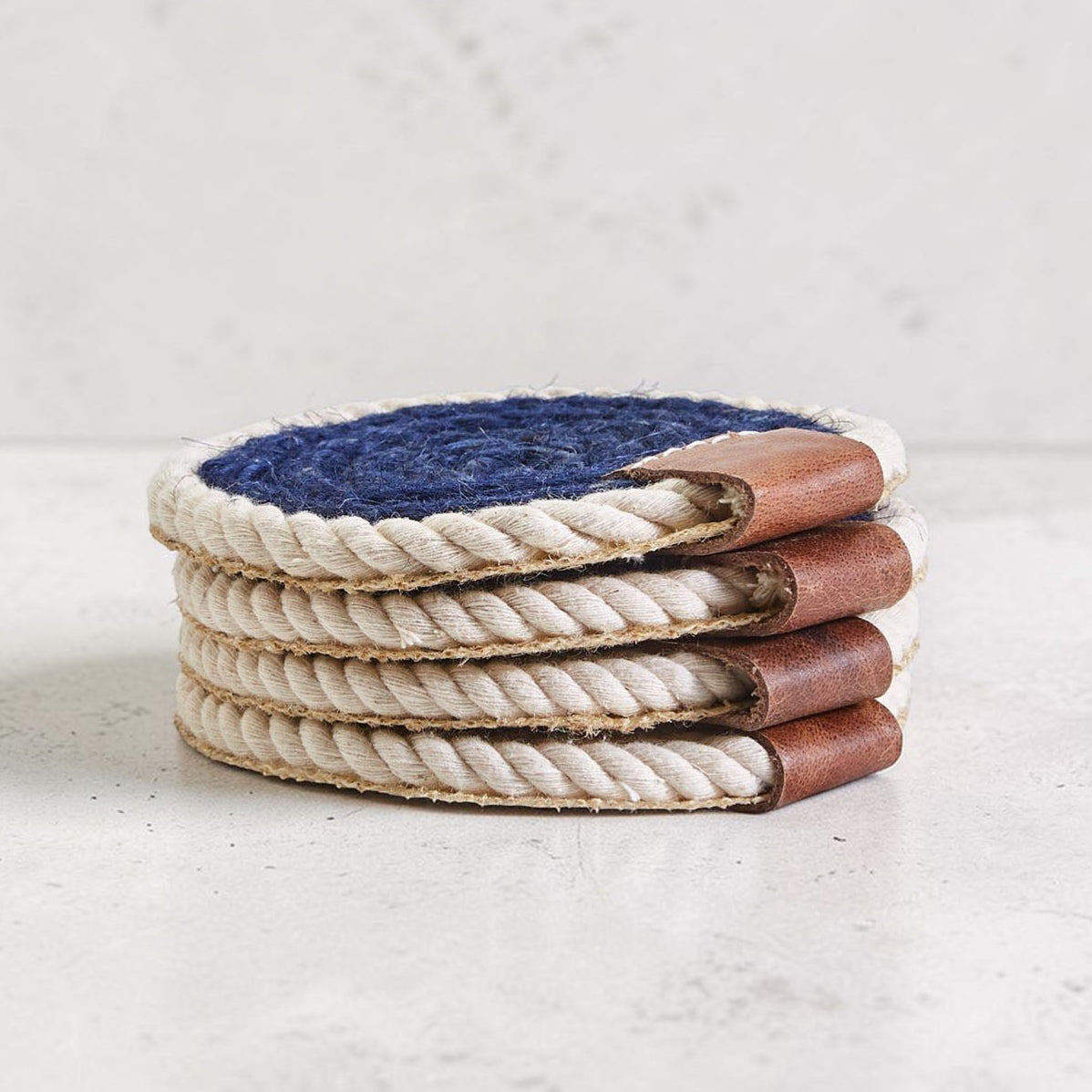 Nautical Rope Braided Coasters - Set of 4