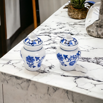 Blue and White Mini Ginger Jar Shakers