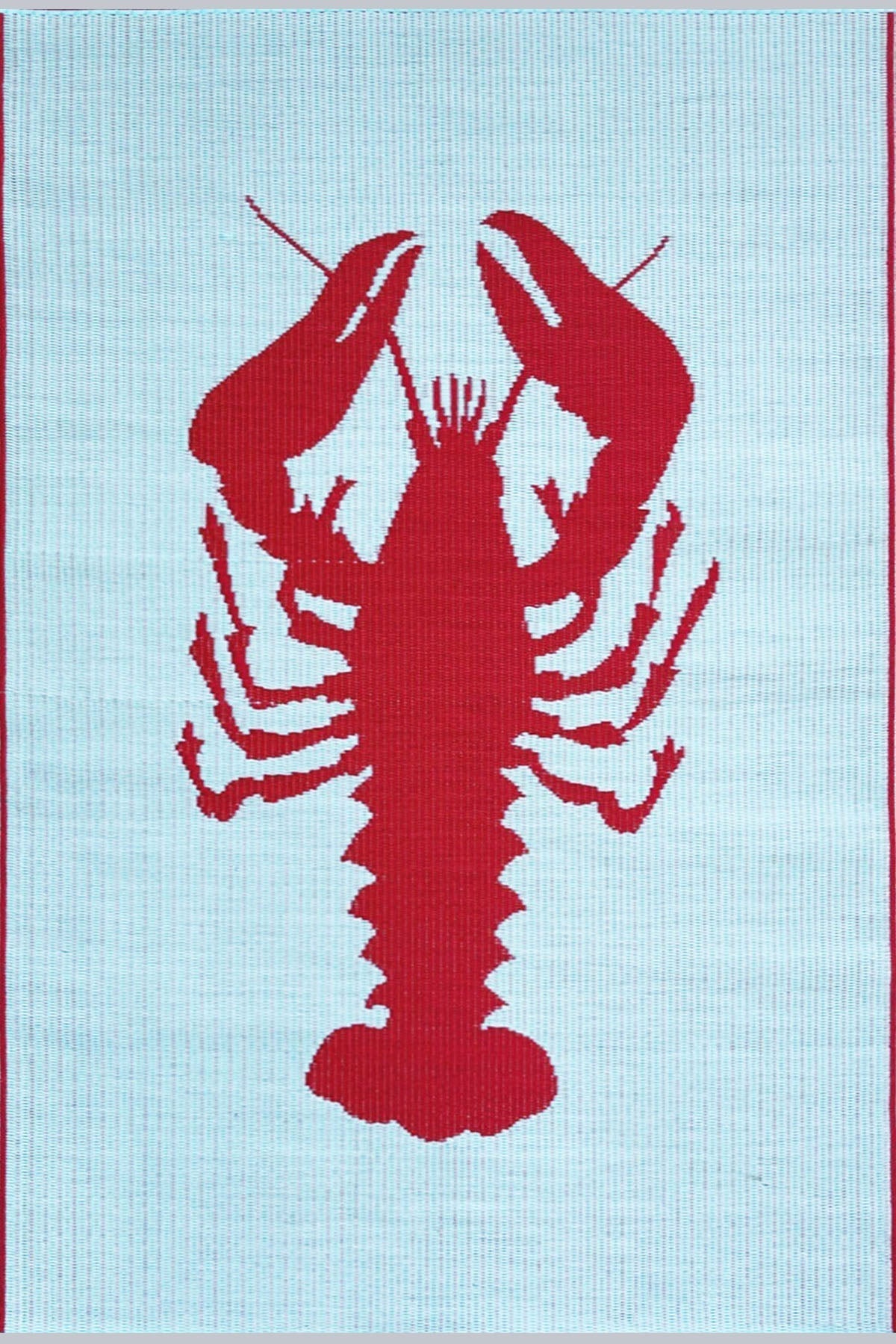 Lobster Aqua &amp; Red Outdoor Mat
