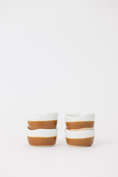Waylon Pinch Bowl - Brown/White - Set of 4