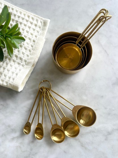 Solid Gold Measuring Cups &amp; Spoons, Set of 9