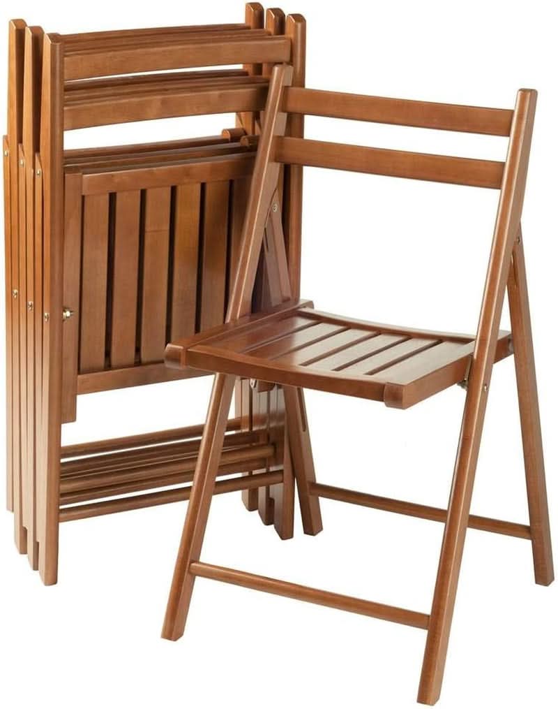 Set of 4 Teak Indoor/Outdoor Folding Chairs