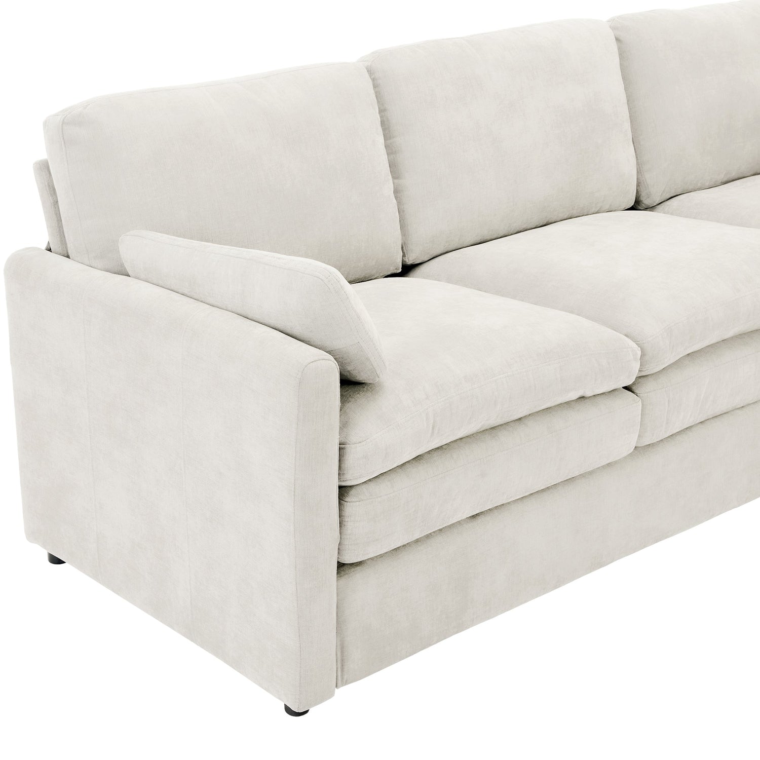 Cozy Upholstered 3-Seater Sofa with Plush Double Cushion and Ergonomic Design
