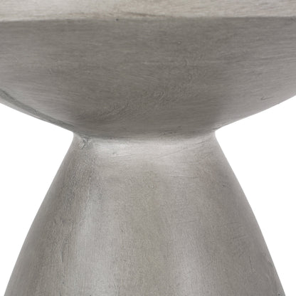 Modern Outdoor Lightweight Concrete Side Table with Hourglass Design