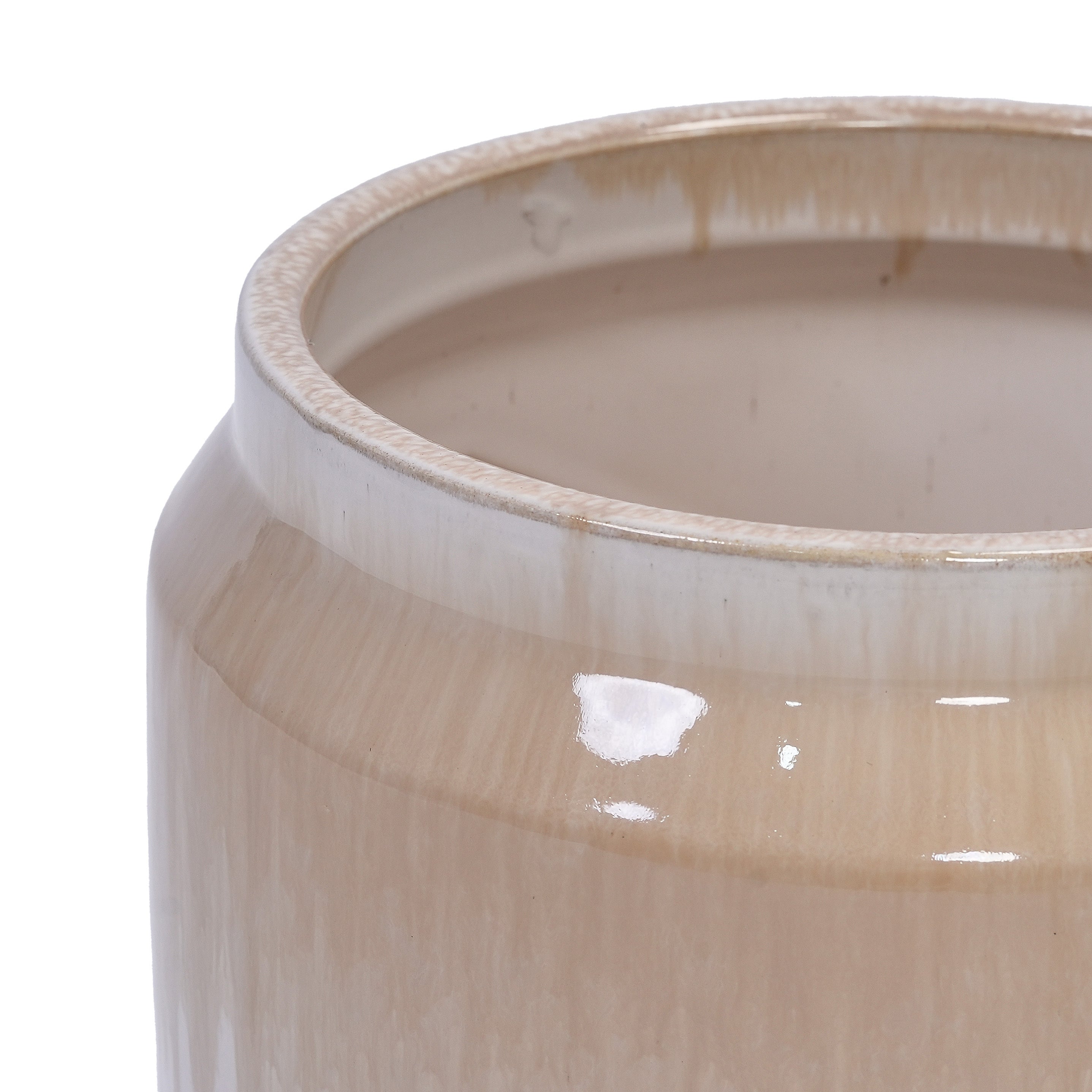 Set of 2 Gradient Ceramic Flowerpots - White/Brown