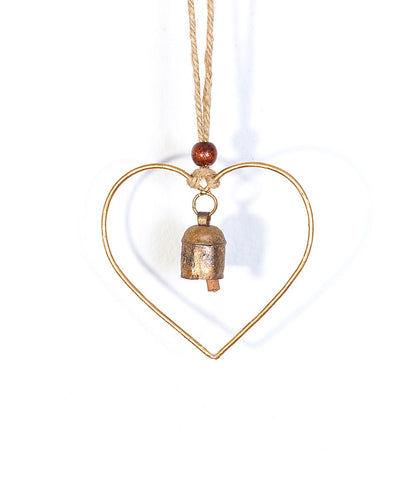 Air Element Heart Bell Wind Chime - Fair Trade Garden