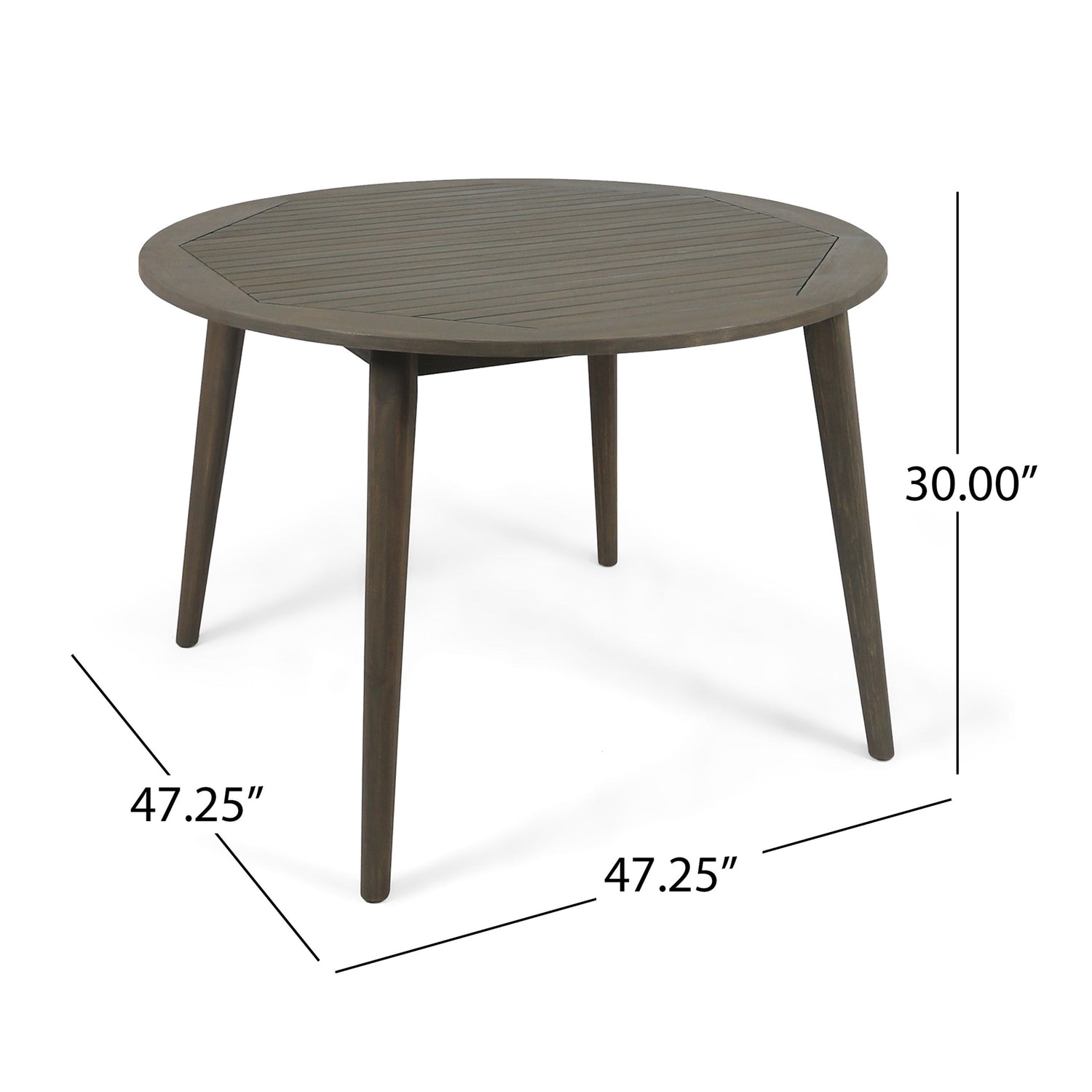 STAMFORD 47" Outdoor Dining Table - Grey Acacia Wood