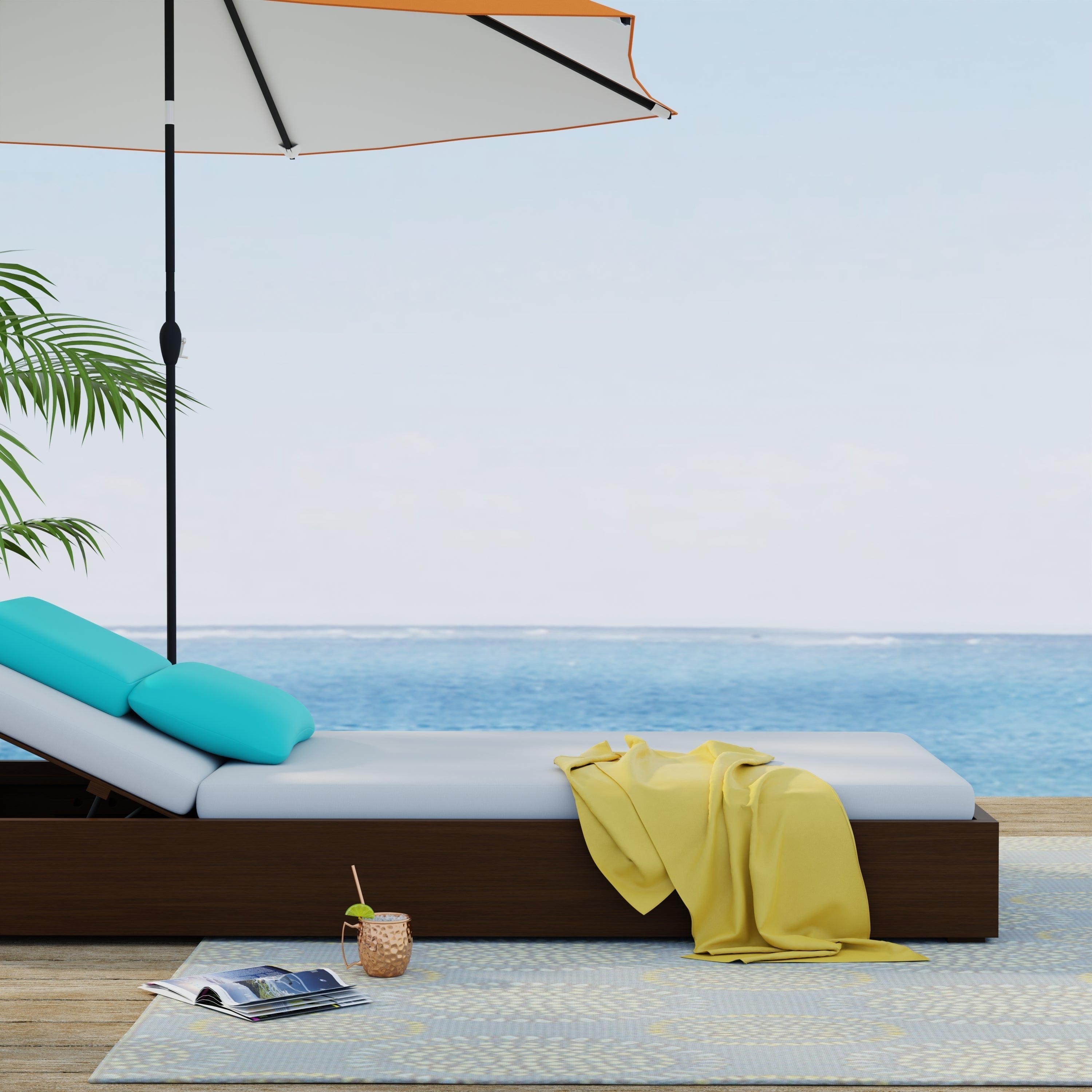 Molly Grey &amp; Yellow Outdoor Mat