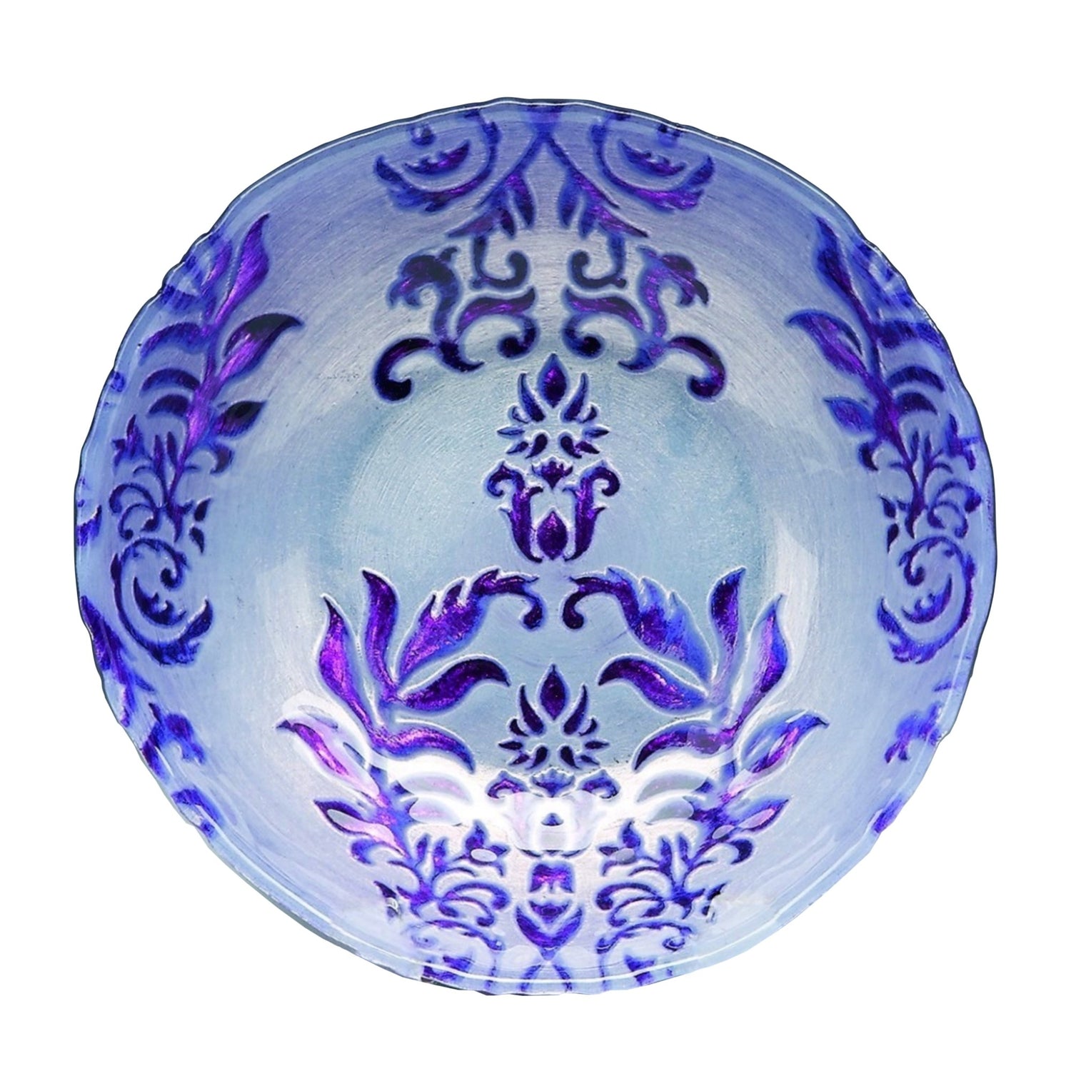 DAMASK 7.5" Purple Bowls - Set of 2