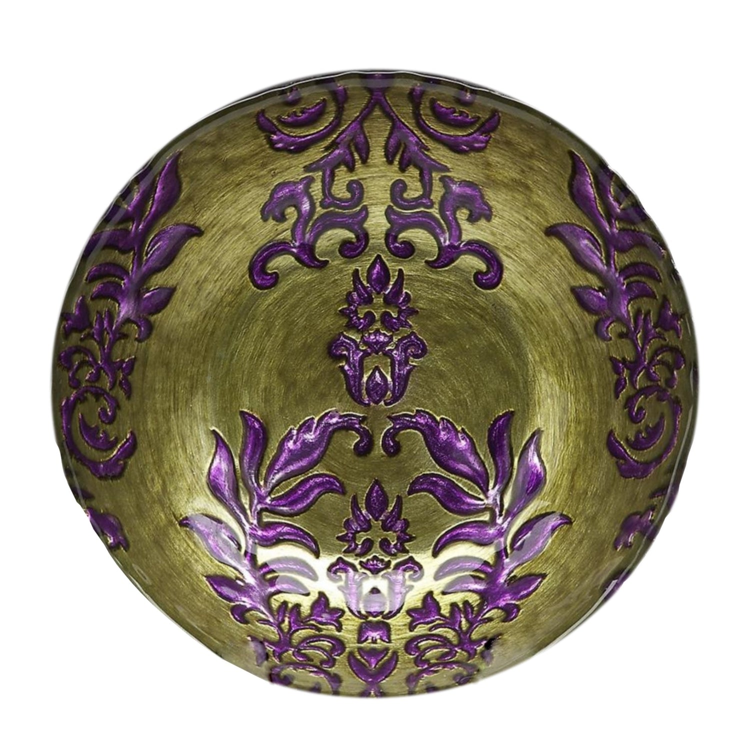 DAMASK 7.5" Green/Purple Bowls - Set of 4