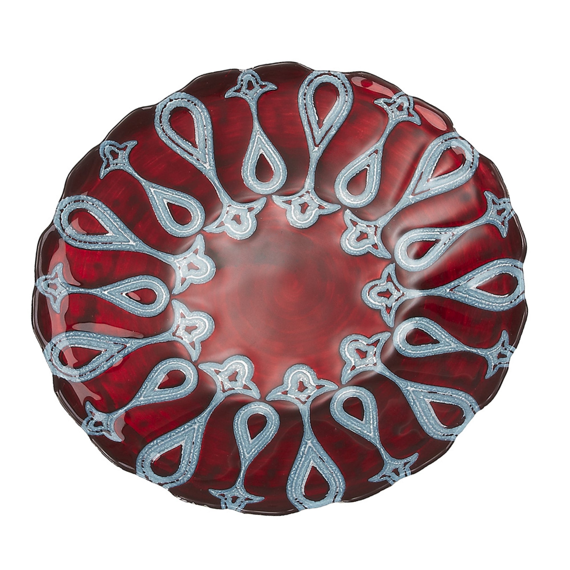LARISSA 8.5" Red/Blue Plates - Set of 4